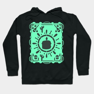 Día De Los Muertos - Mint Green - Papel Picado - Black Candle Hoodie